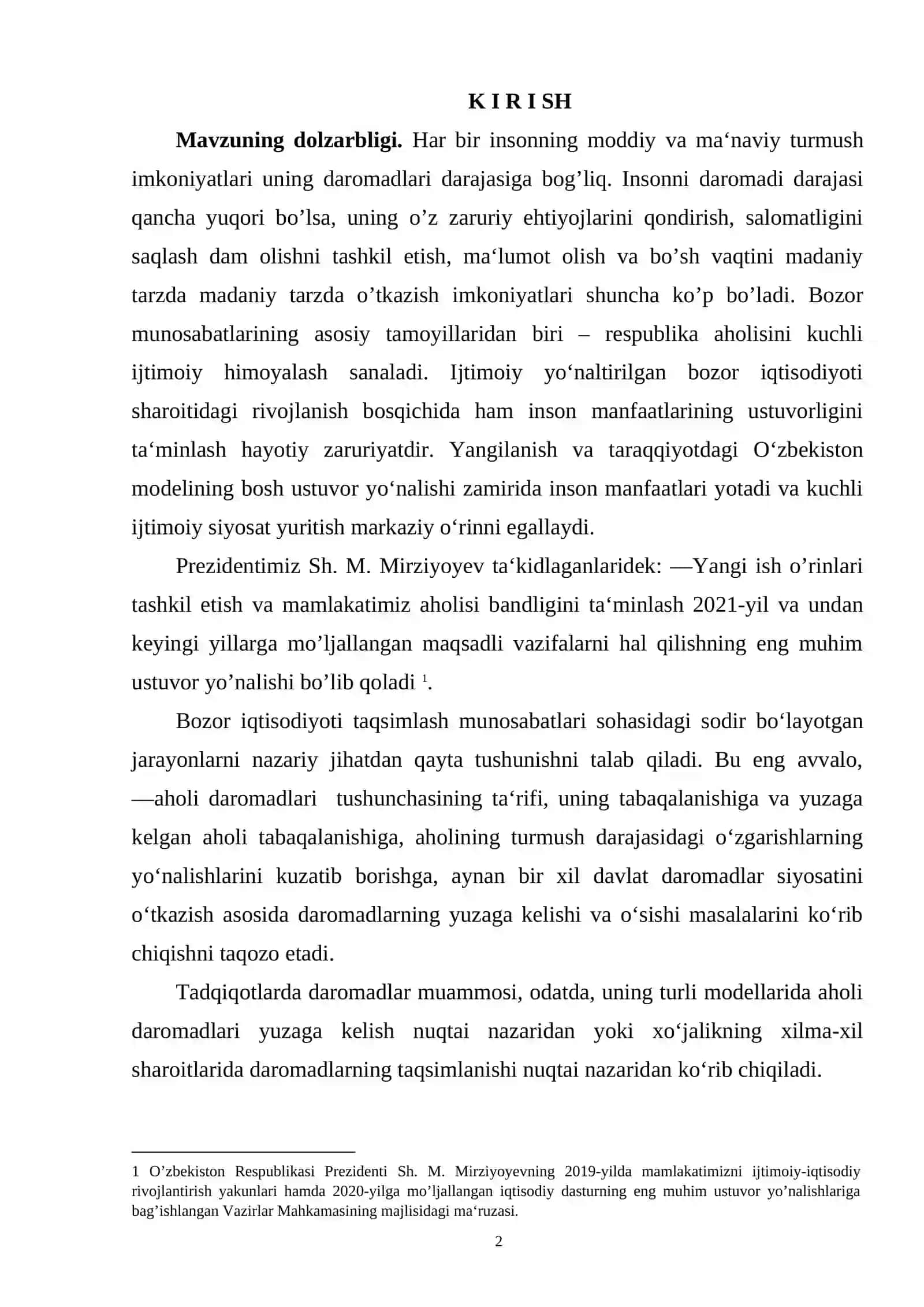 RESURSLAR, TOVARLAR VA XIZMATLAR HAMDA DAROMADLARNING DOIRAVIY AYLANISHI 2