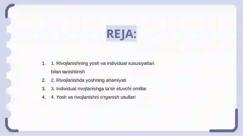 Rivojlanishning yoshga va individual xususiyatlariga oid tadqiqotlar tahlili 2