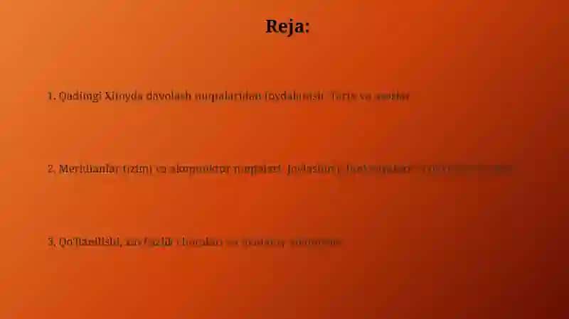 Qadimgi Xitoyda davolash nuqtalaridan foydalanish: Tarix va asoslar 2