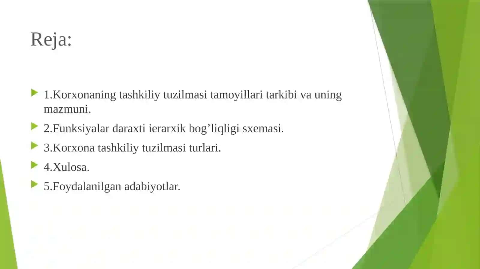Korxona ning tashkiliy tuzilishi va funksiyalari darchasi erarxik bog’liqli gi sxemasi ma’ zmuni 2