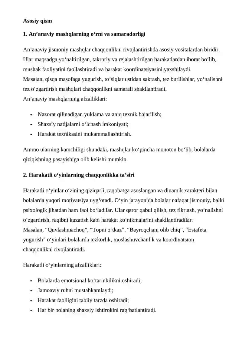 Chaqqonlikni rivojlantirishda an’anaviy mashqlar va harakatli o‘yinlarning samaradorligini taqqoslash 2