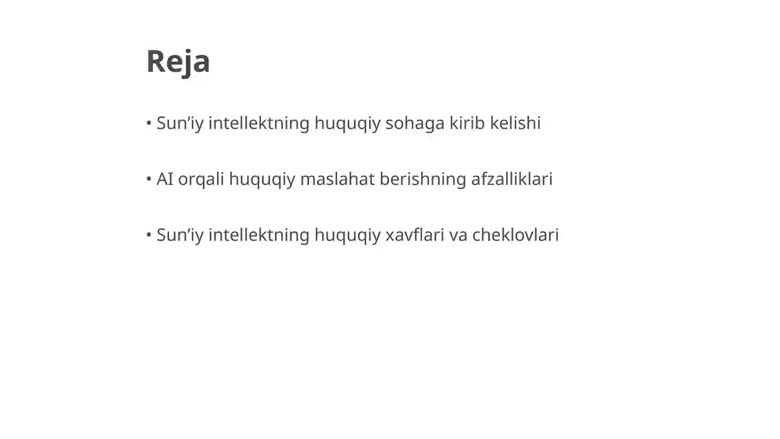 Sunʼiy intellekt va huquq: imkoniyatlar va xavf xatarlar(Ai asosida huquqiy maslahat berishning afzalik tomonlari) 2