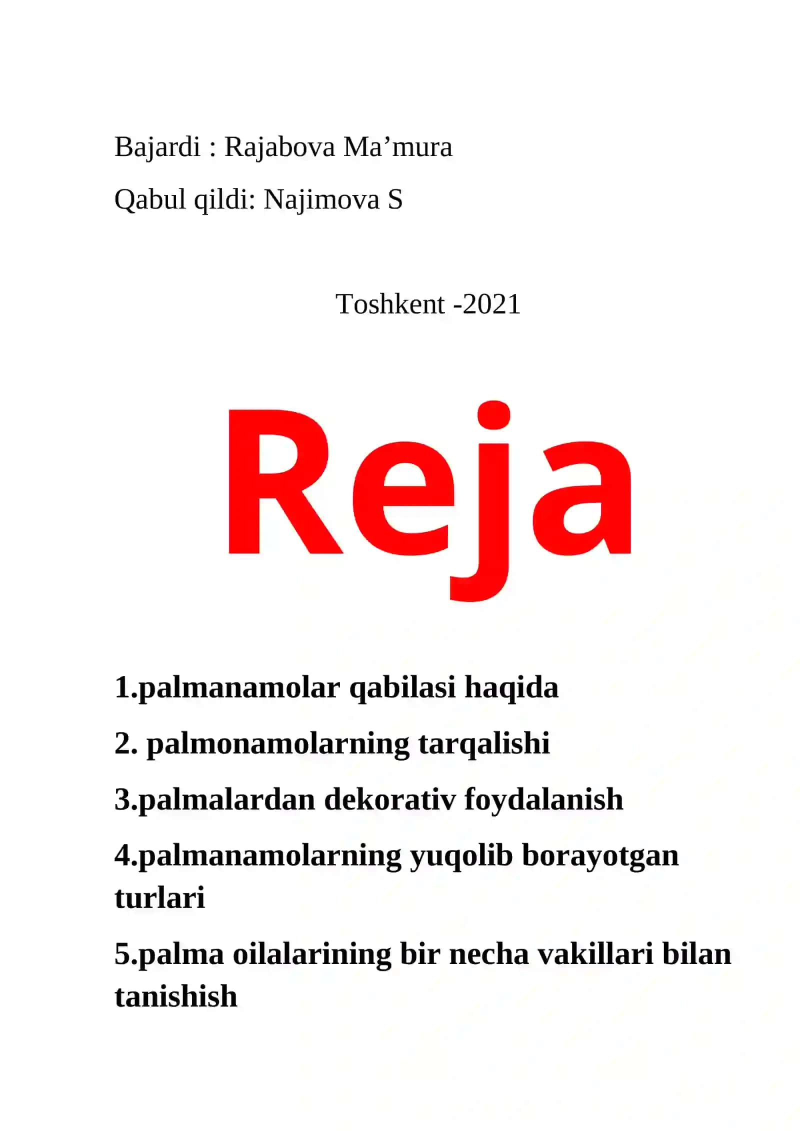 Palmanamolar qabilasi 2