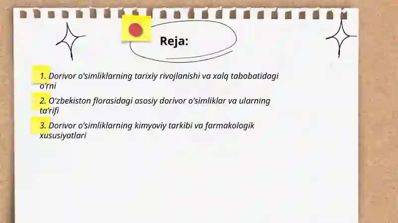 Dorivor o'simliklar Xalq tabobatida va medidsida 2