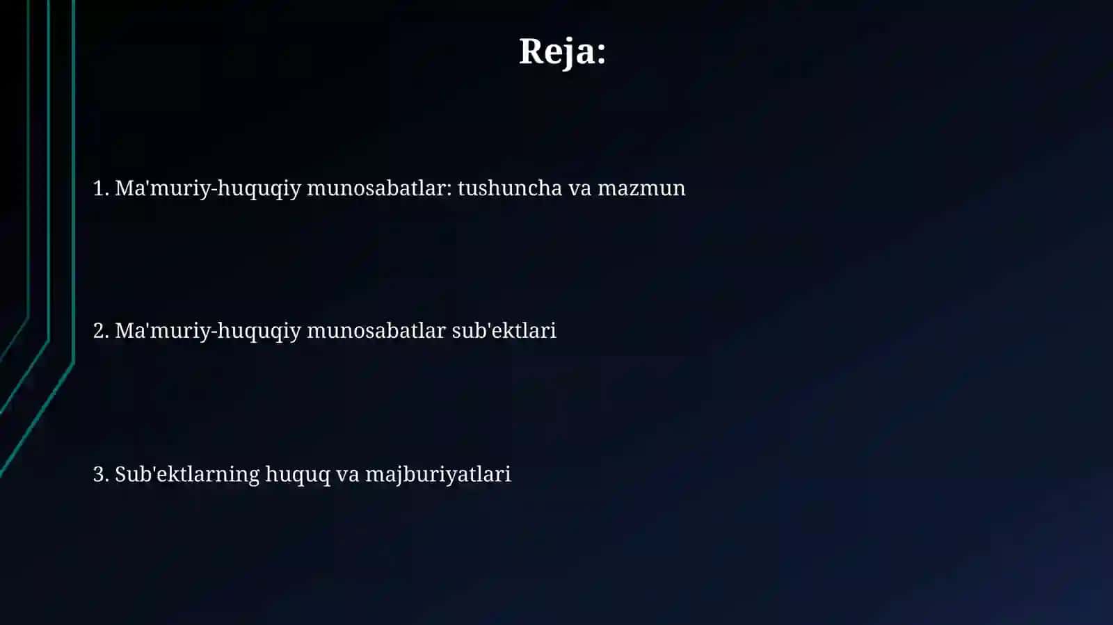 Ma'muriy-huquqiy munosabatlar: mazmuni va sub'ektlari 2