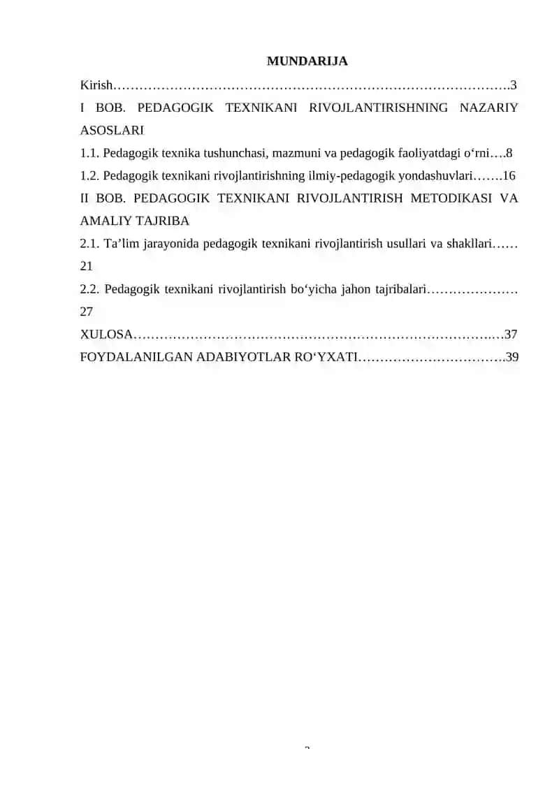 Pedagogik texnikani shakllantirish metodikasi nazariya va amaliyot 2