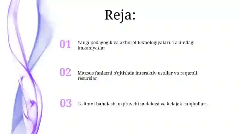 Mutaxasislik fanlarini oʻqitishning yangi pedagiagik va informatsion texnologiyalari 2
