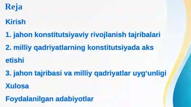 O'zbekiston Respublikasi Konstitutsiyasi 2