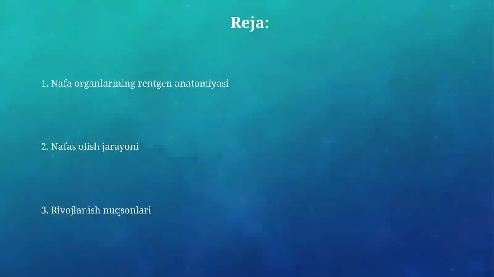 Nafas olish jarayoni.Nafas a'zolarining rentgenanatomiyasi va rivojlanish nuqsonlari 2