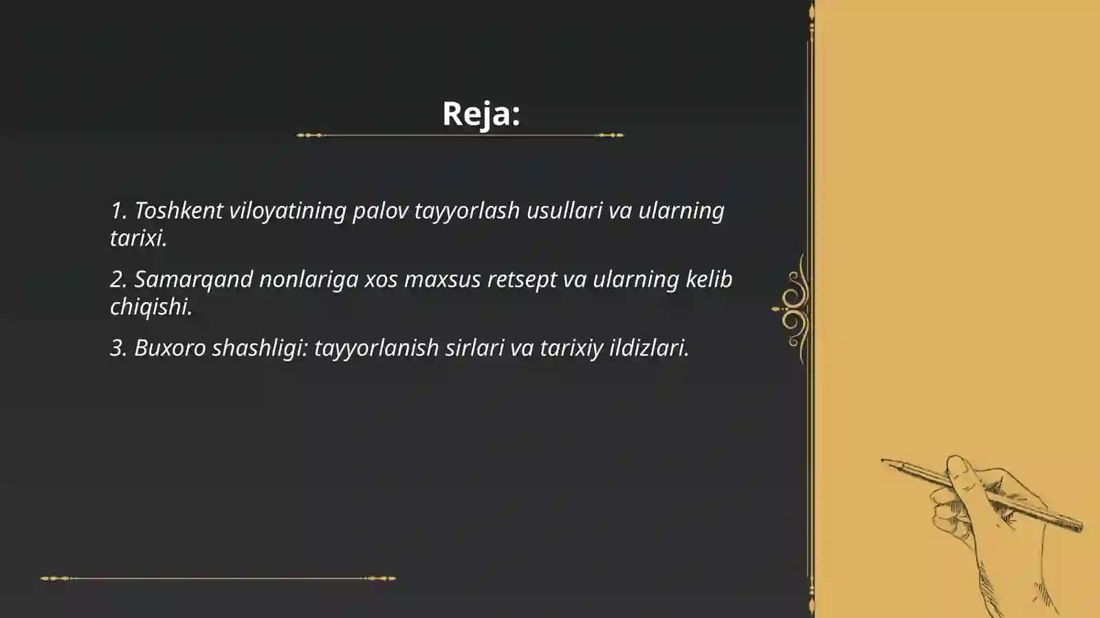 O’zbekiston Respublikasi viloyatlarining milliy taomlari, ularning tayyorlanish sirlari va kelib chiqish tarixi 2
