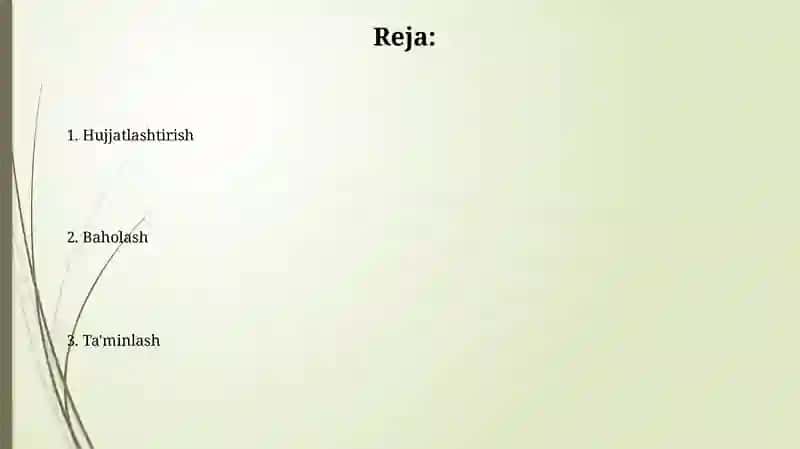 Hujjatlashtirish, Baholash va Ta'minlash 2