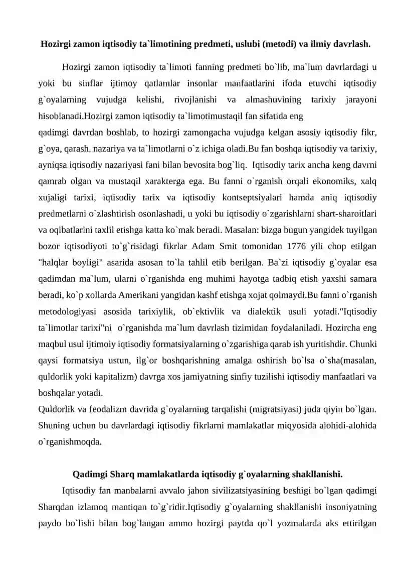 Hozirgi Zamon iqtisodiy ta'limoti 2
