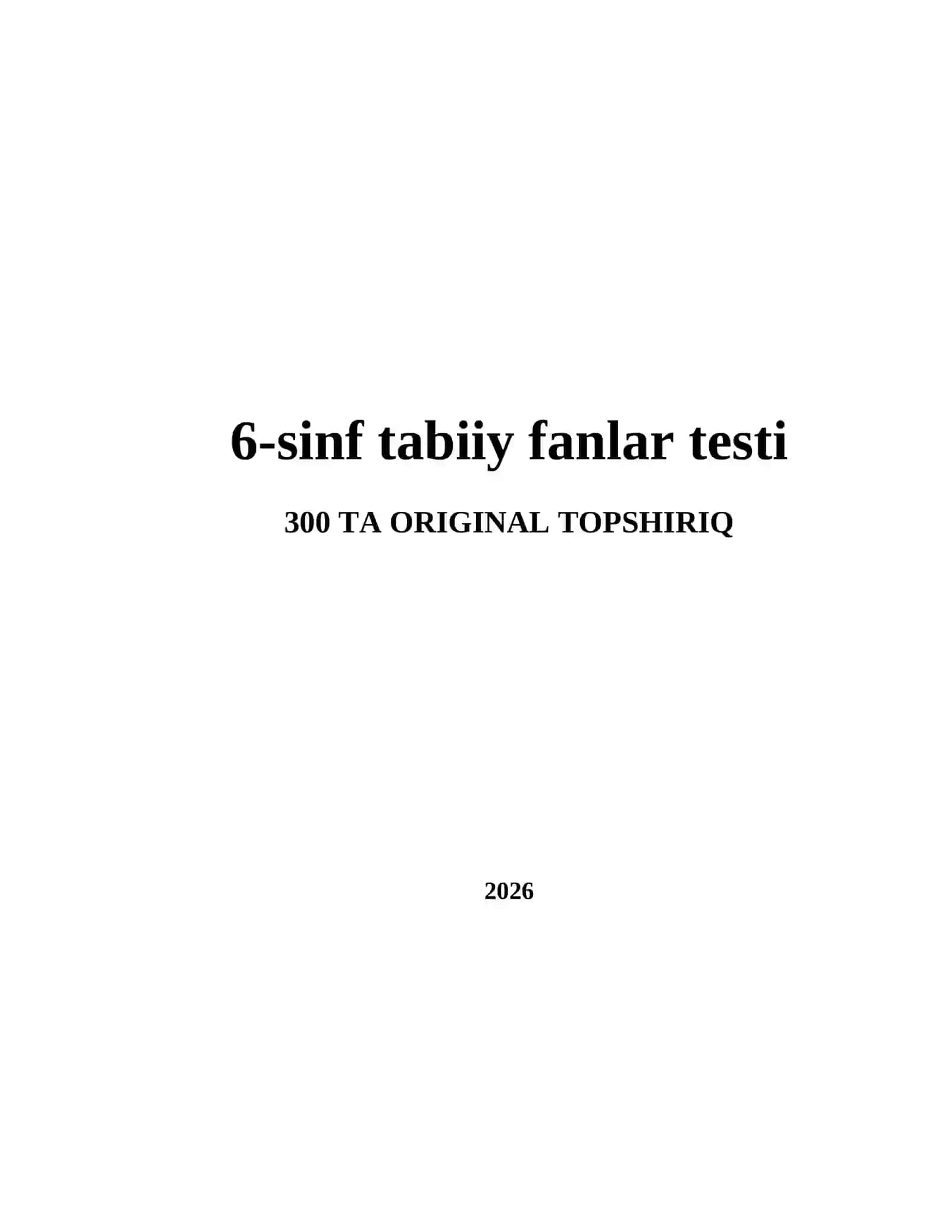 6-sinf tabiiy fanlar testi 2