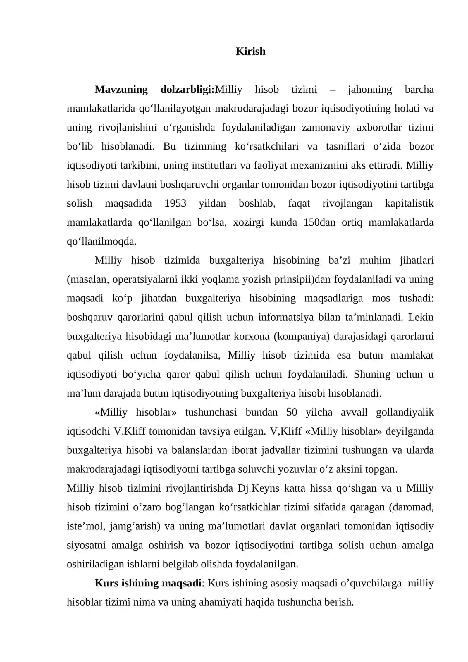 Milliy hisoblar tizimida yalpi ichki mahsulot ko'rsatkichini hisoblash shartlari va usullari 2
