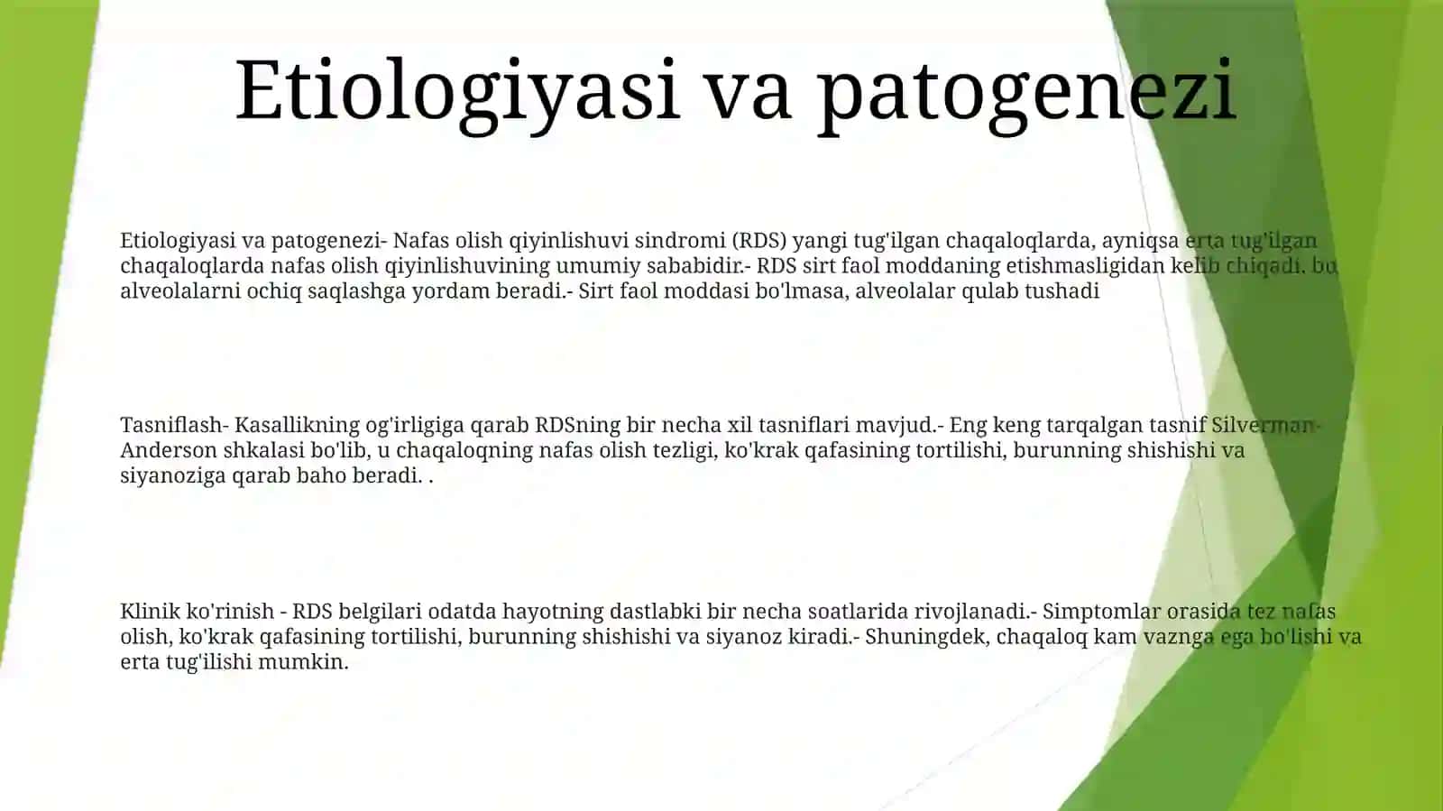 Yangi Tuĝilgan Chaqaloqlarda Nafas Buzilishi Majmuasi 2