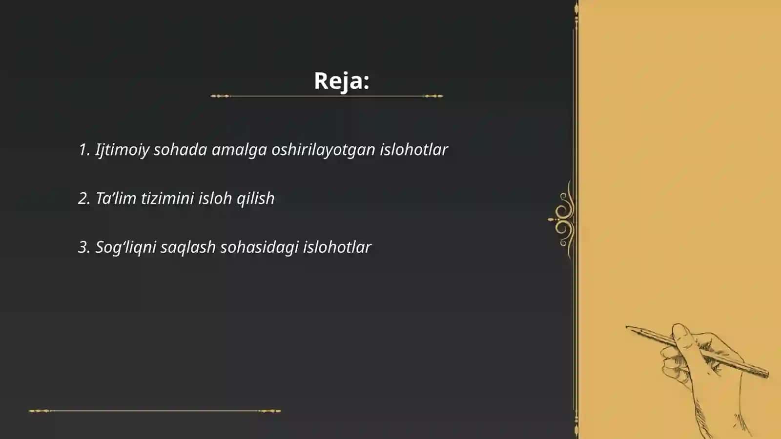 Amalga oshirilgan islohotlar 2