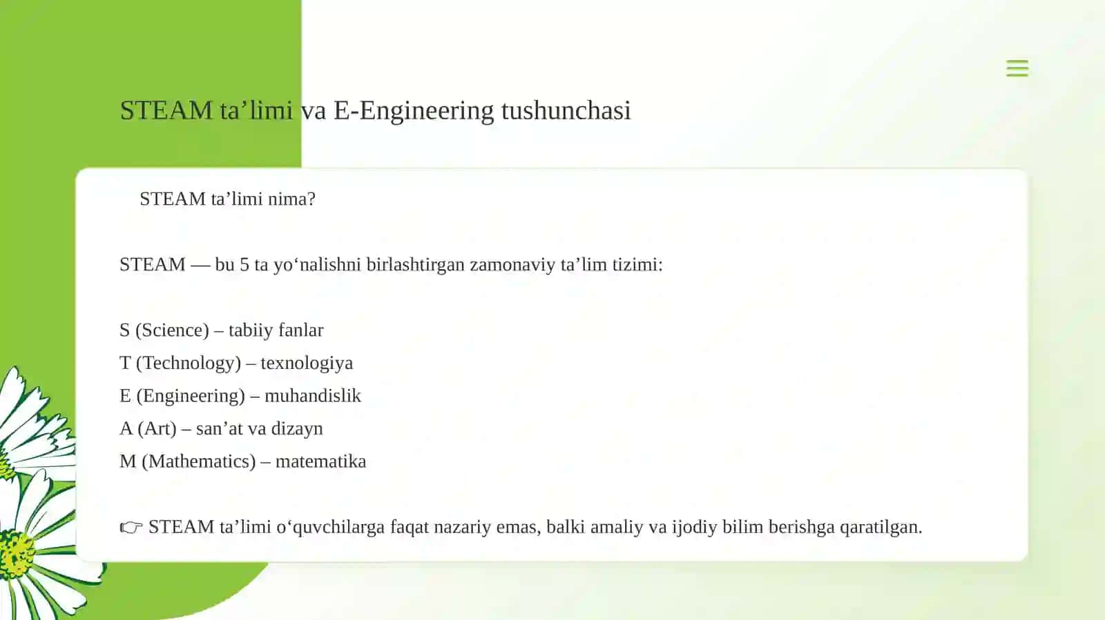 E-Engineering. LEGO – qurilish, konstruksiyalash – STEAM ta’lim moduli sifatida 2