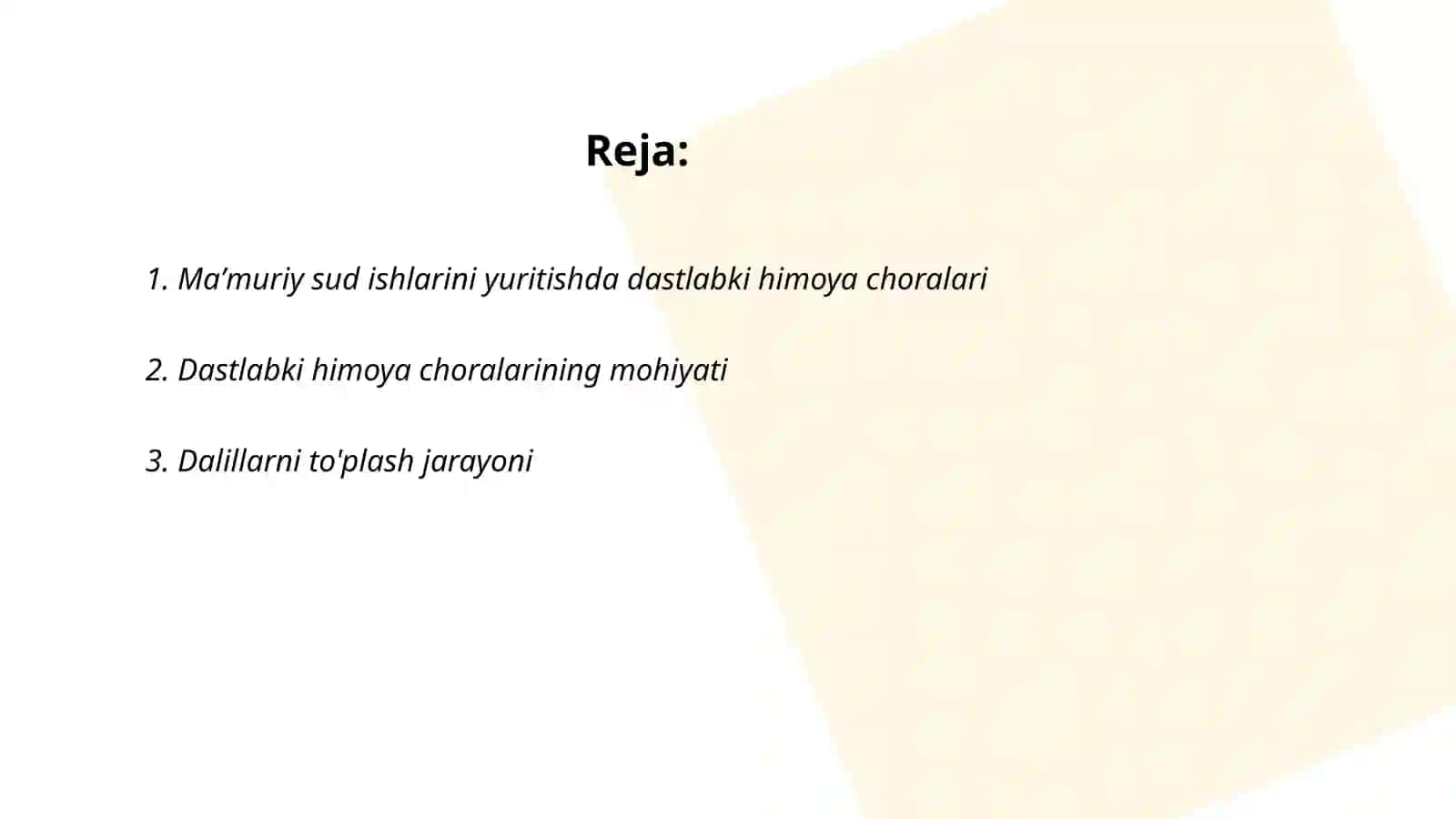 Maʼmuriy Sud Ishlarini Yuritishda Dastlabki Himoya Choralari, Dalillar va Isbotlash 2