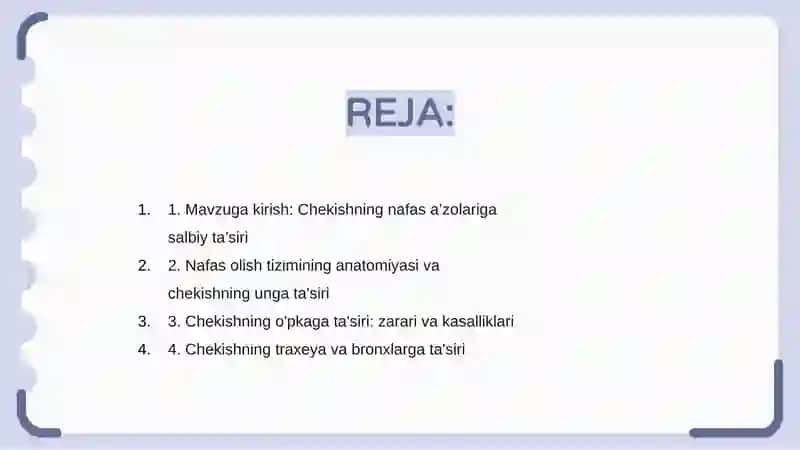 Chekishning nafas a'zolariga salbiy ta'siri 2