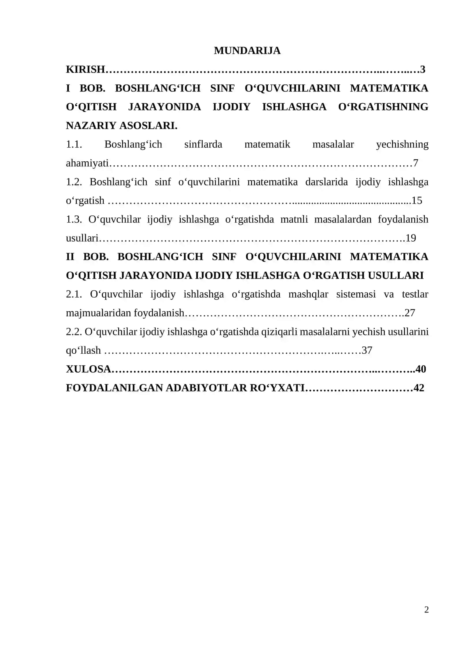 BOSHLANG’ICH SINFLARDA MATЕMATIKADAN O’QUVCHILARNI IJОDIY ISHLASHGA O’RGATISH MЕTОDIKASI(1-SINF MISOLIDA) 2