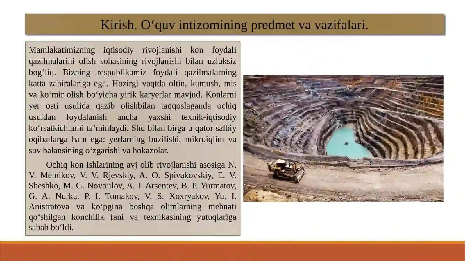 KIRISH. OCHIQ KON ISHLARI TO‘G‘RISIDA ASOSIY TUSHUNCHALAR 2