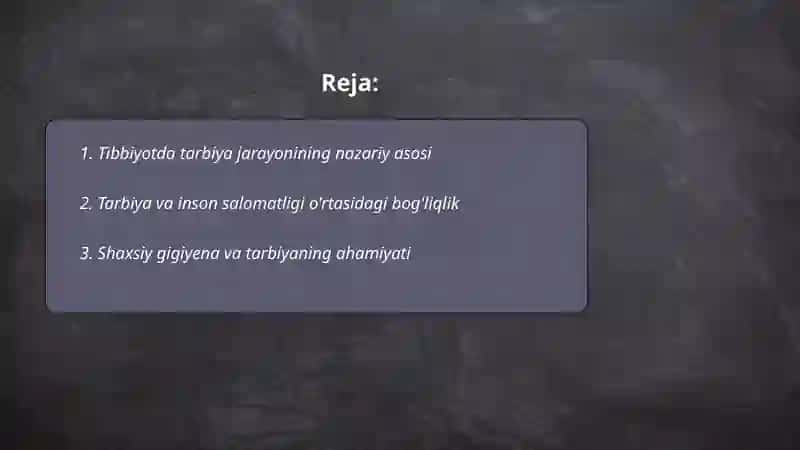 Tibbiyotda tarbiya jarayonining mohiyati va mazmuni 2