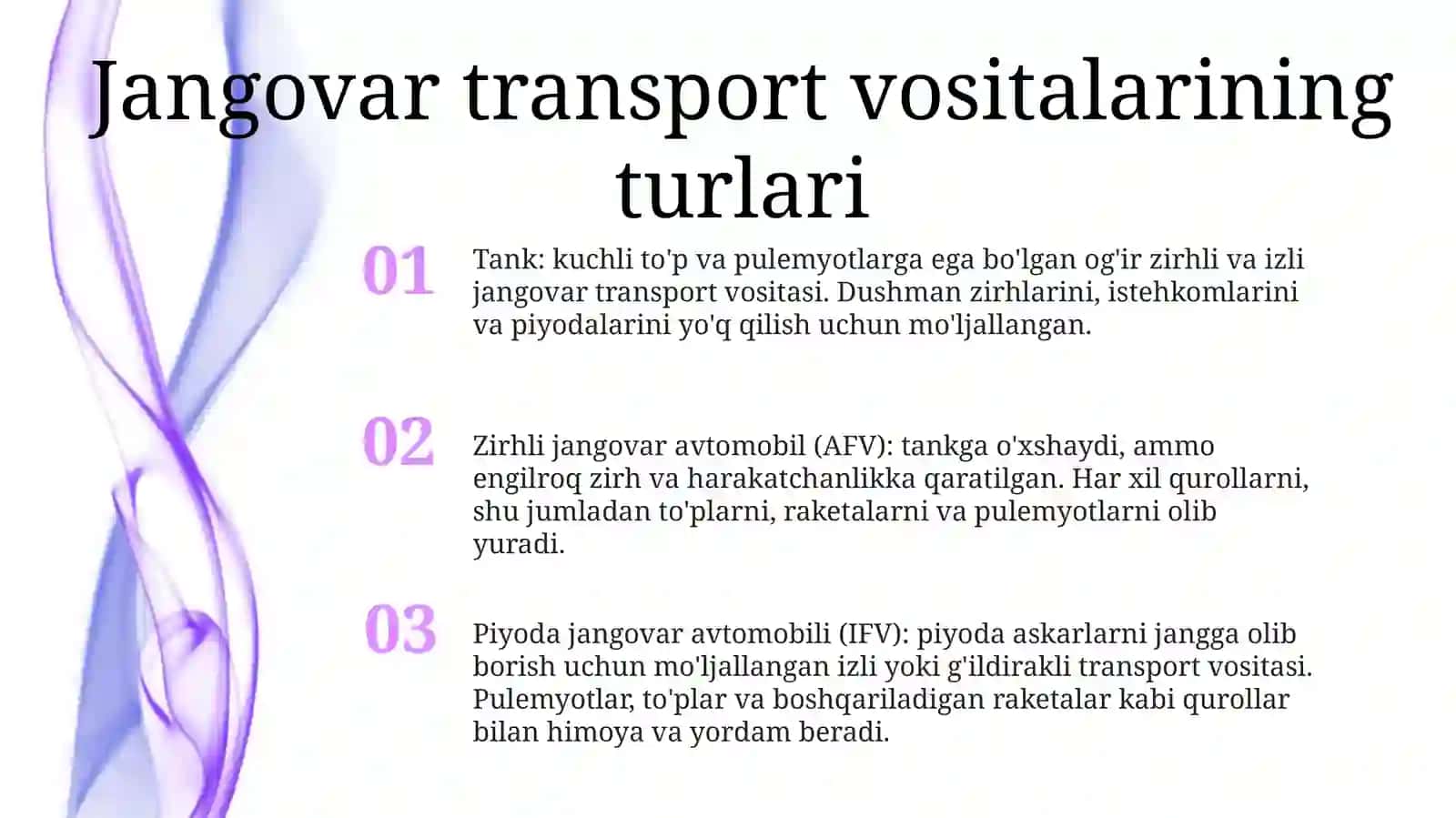 Jangovar Mashinalarning Umumiy Tasnifi 2