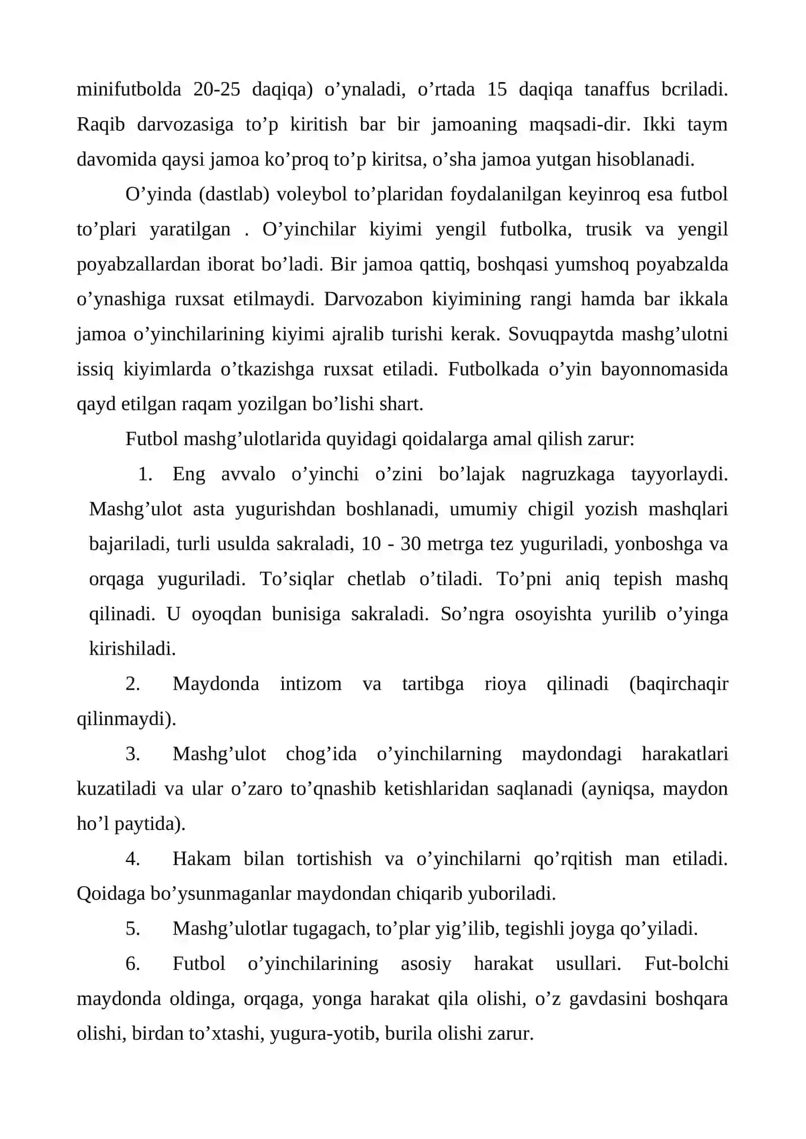 Futbol internat maktablarida mashg'ulotlar o'quv va sport 2