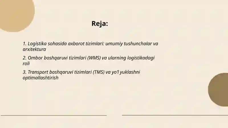 Logistika sohasida axborot tizimlarining qo‘llanilishi 2