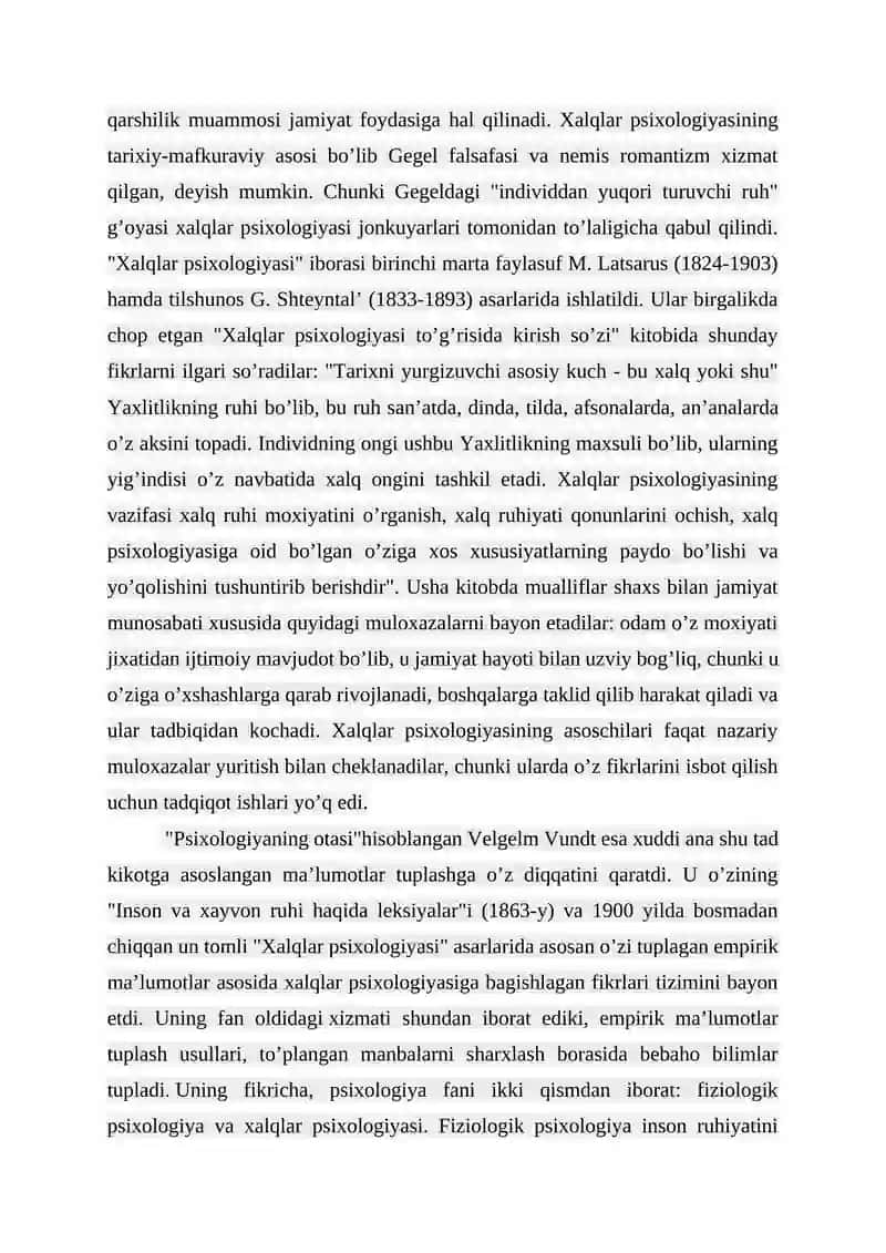 XALQLAR PSIXOLOGIYASI, OMMA VA OLOMON PSIXOLOGIYASI 2