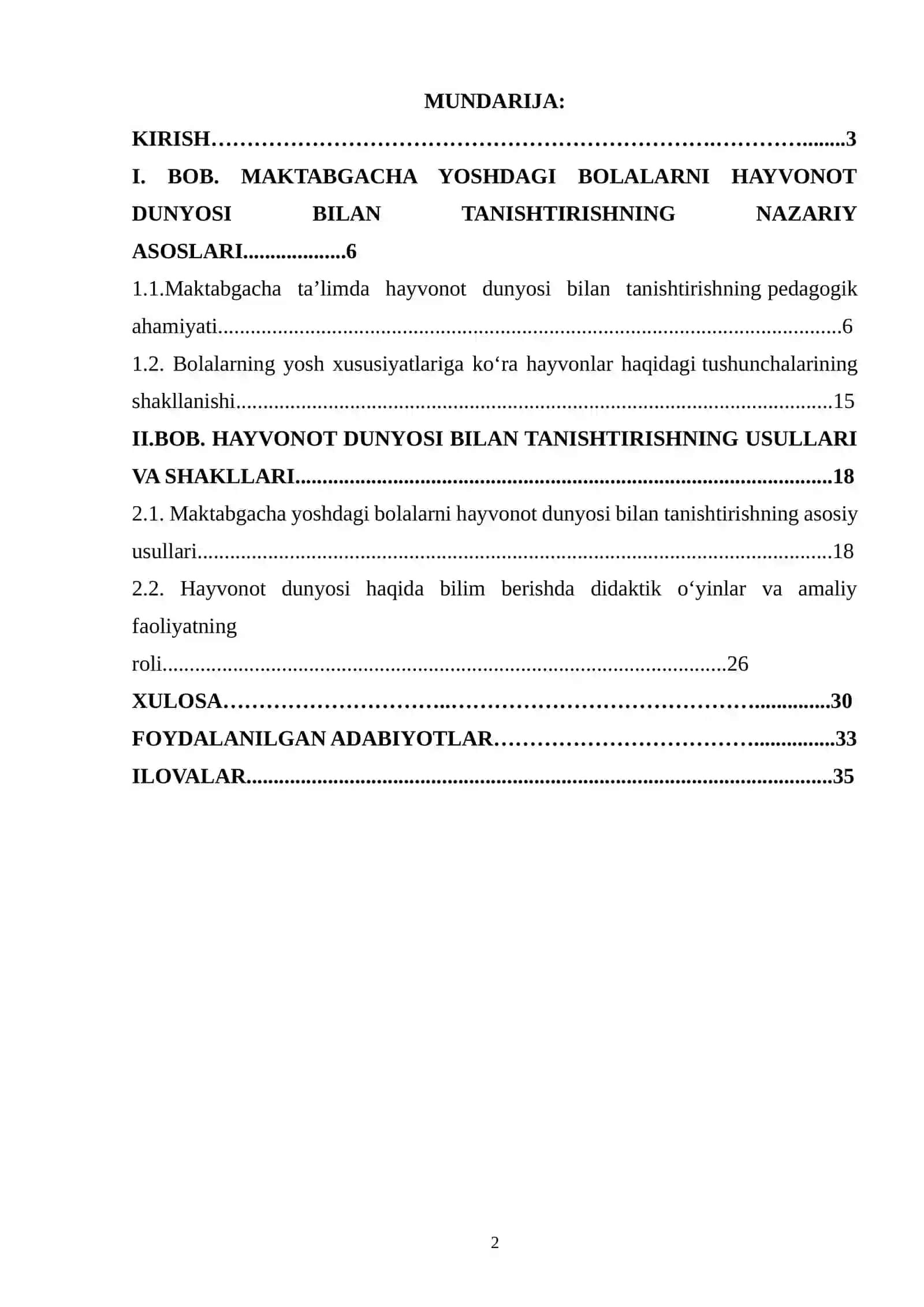 Hayvonot dunyosi bilan tanishtirish metodikasi 2