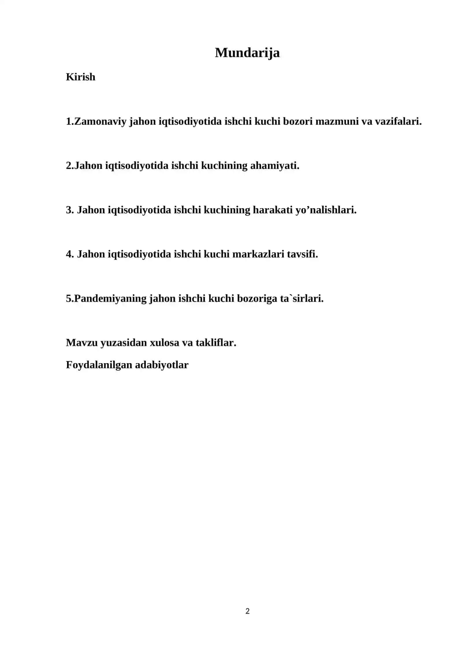 Zamonaviy jahon iqtisodiyotida ishchi kuchi bozori mazmuni va vazifalari 2