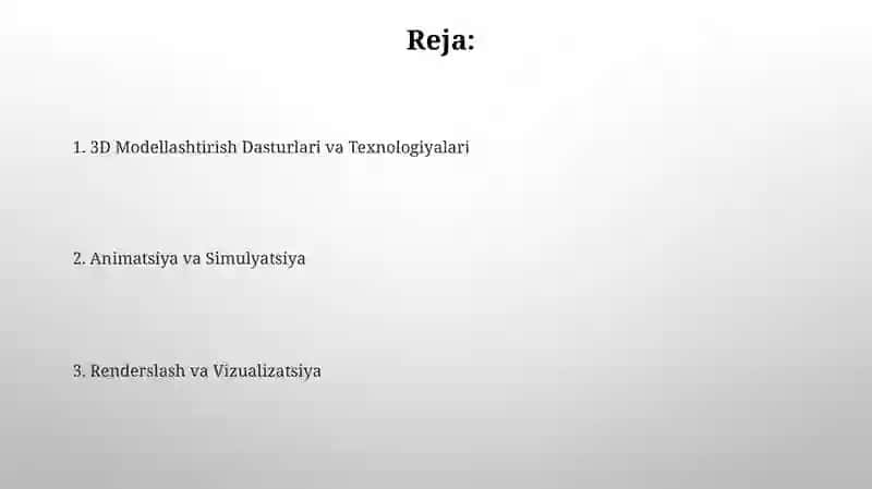 3D MAX Uch O'lchovli Grafik Dastur Imkoniyatlari 2