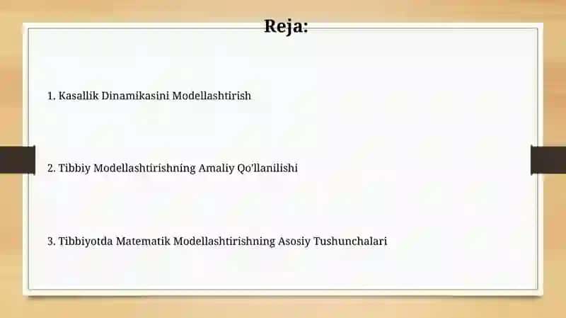 Tibbiyotda matematik modellashtirish 2