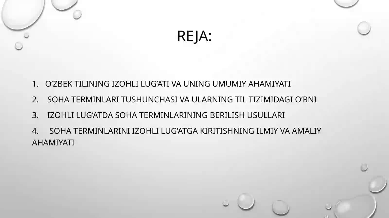 O’zbektilining izohli lug’atida soha terminlarining berilishi 2