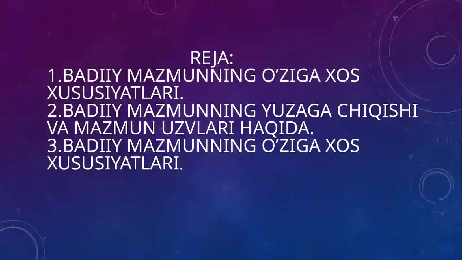 Badiiy mazmunning yuzaga chiqishi va mazmun uzvlari 2