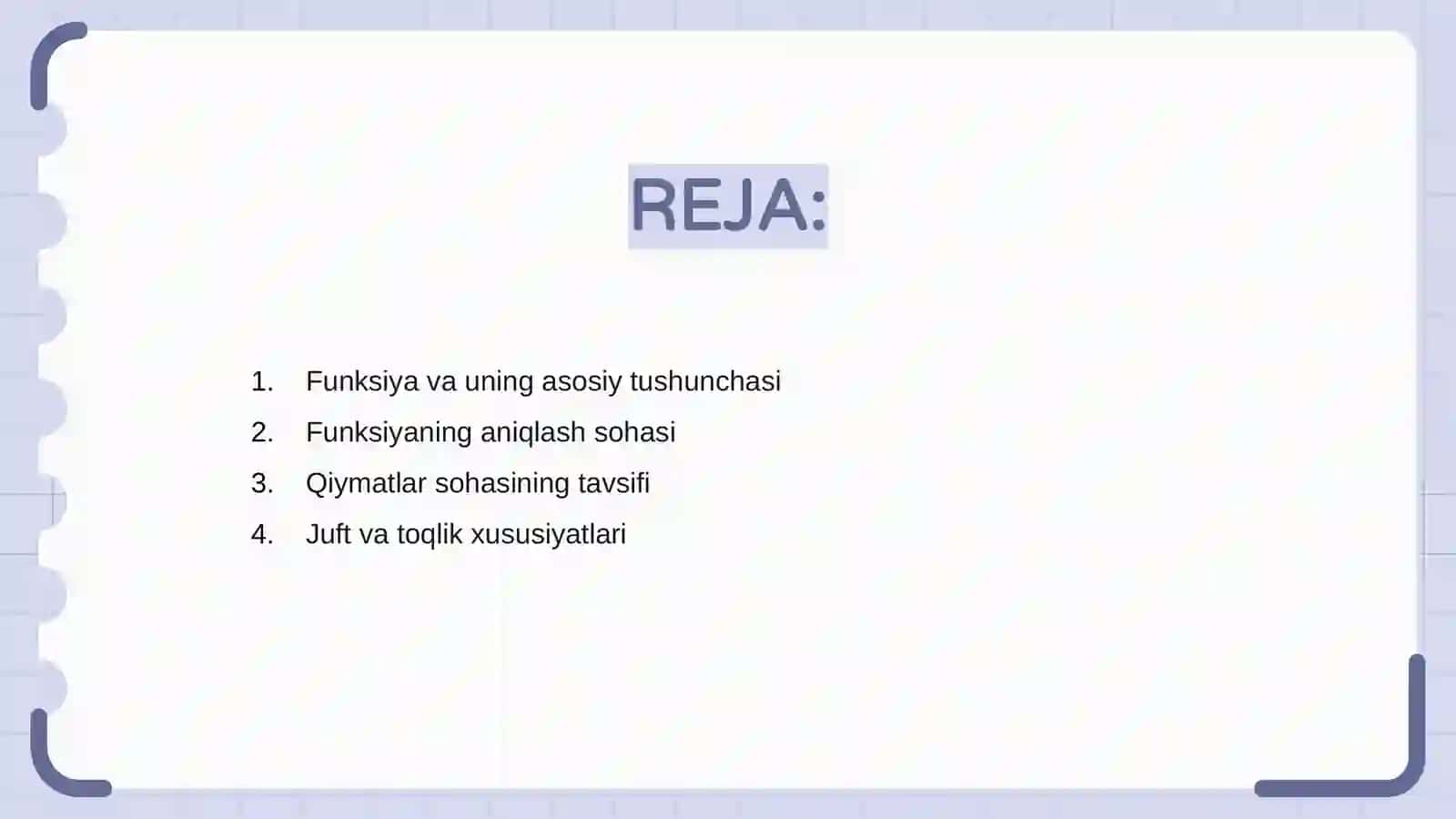 Funksiyalar va ularning xususiyatlari 2
