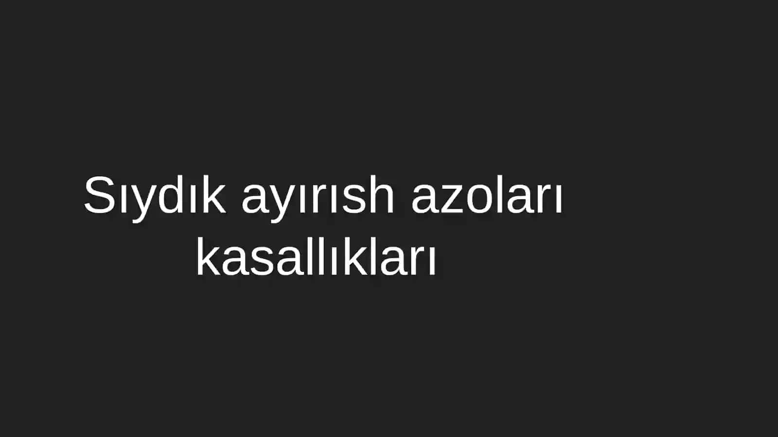 Sıydık ayırısh azoları kasallıkları 2