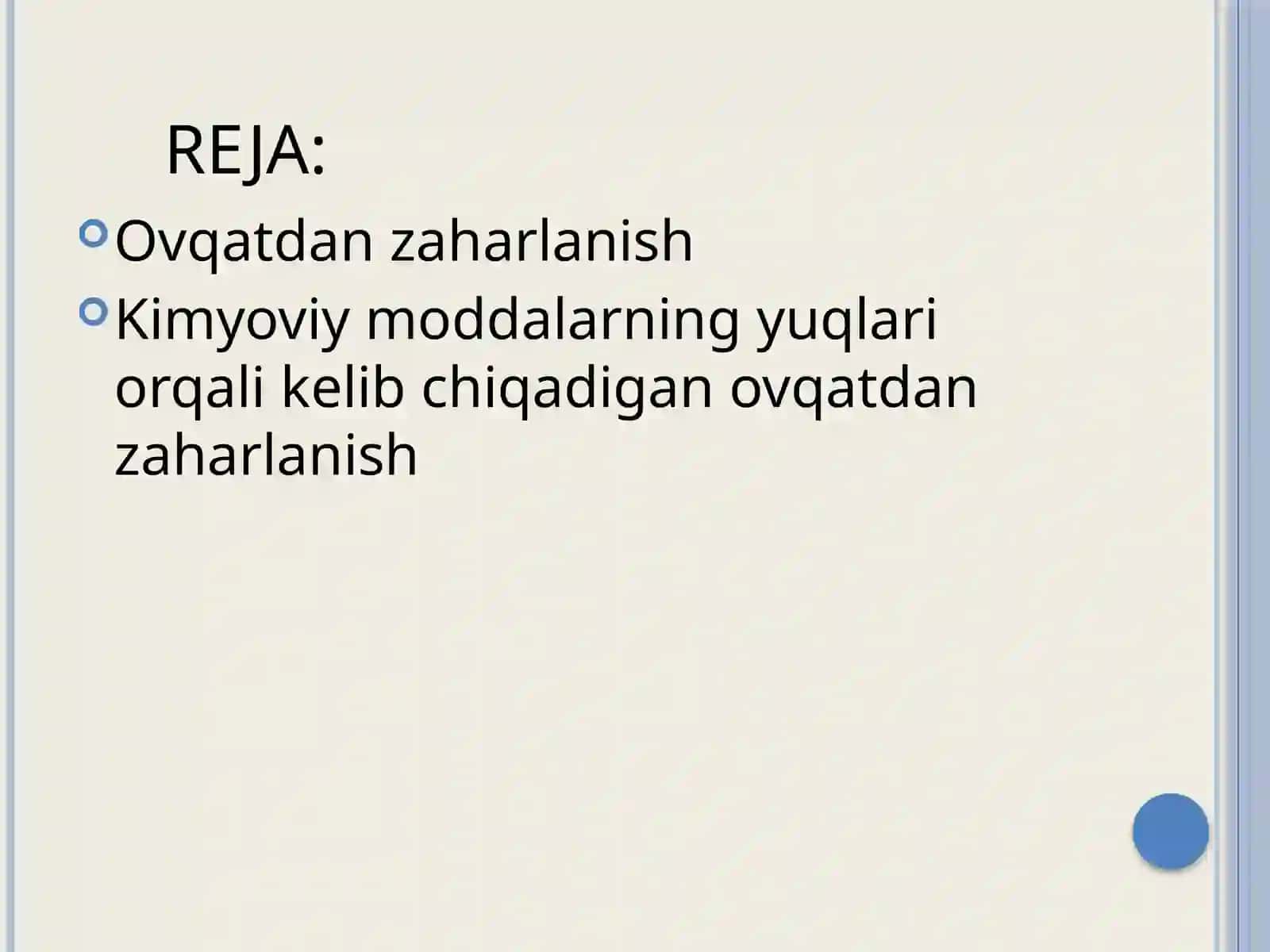 Ovqatdan zaharlanish turlari va oldini olish birlari 2