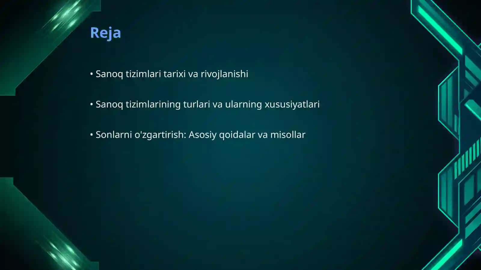 Sanoq tizimlari va sonlarni bir tizimdan ikkinchisiga o‘tkazish 2