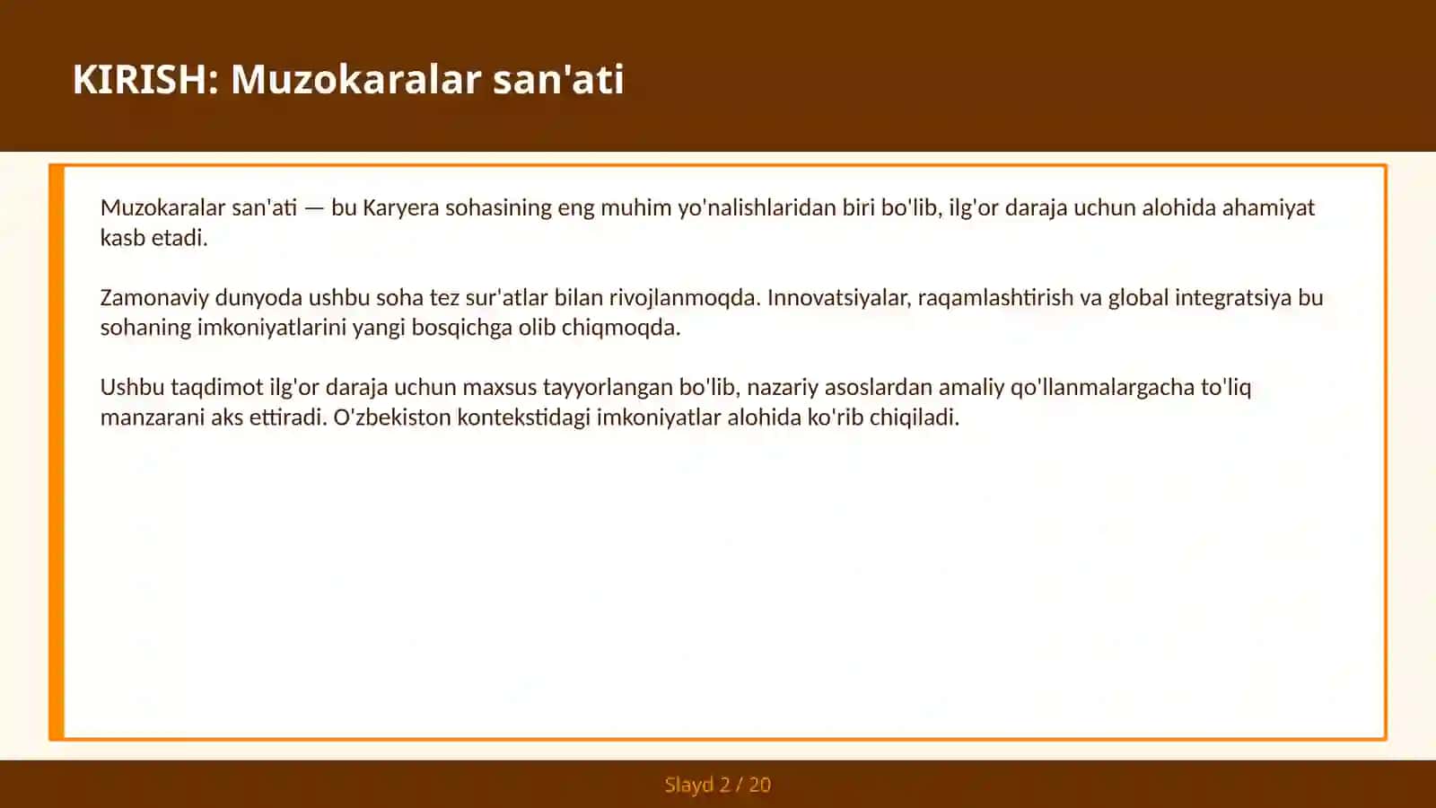 Muzokaralar San'ati 2