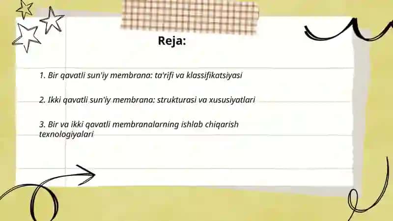 Bir va ikki qavatli sun'iy membranalar 2