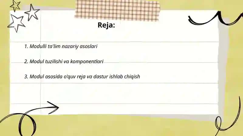 Modulli talimni tashkil etish 2