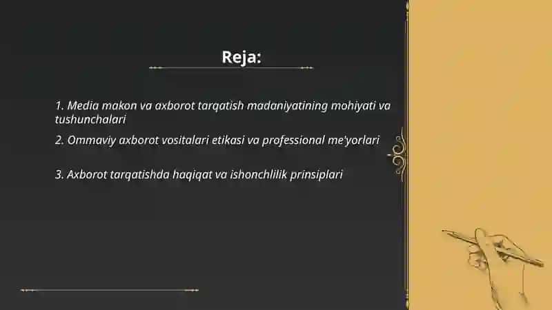 Media makon va axborot tarqatish madaniyati 2