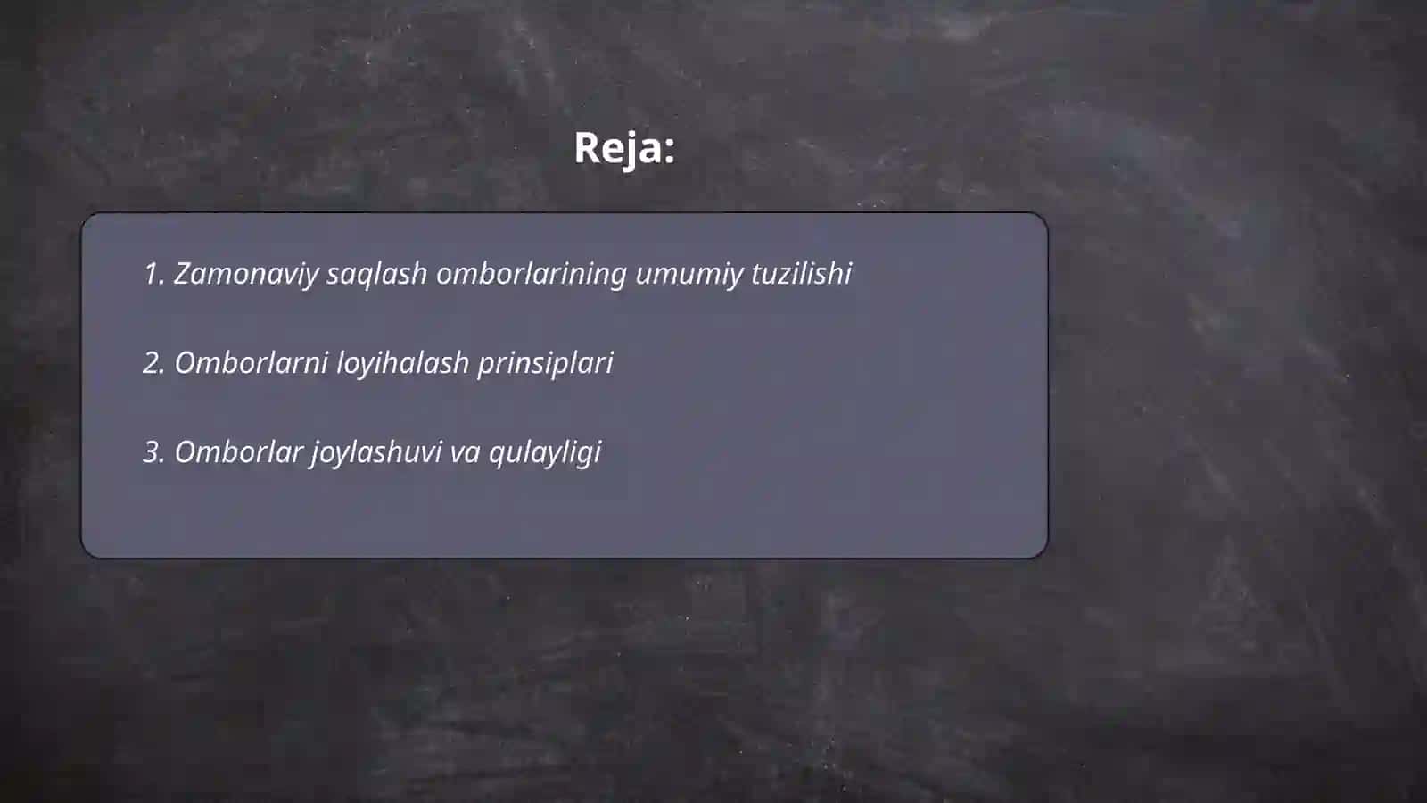 Zamonaviy saqlash omborlari tuzilishi,turlari va jihozlari 2