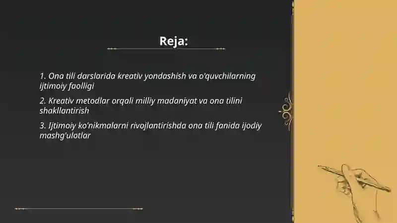 Ona tili darslarida kreativ yondashishning ijtimoiy pedagogik ahamiyati 2