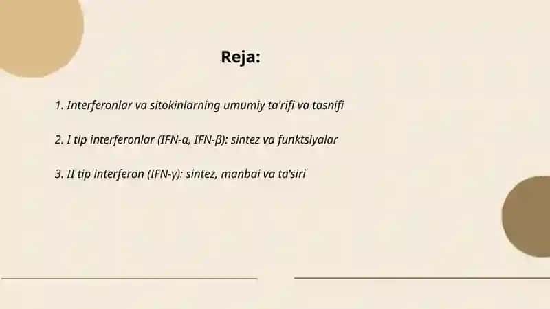 Interferon va sitokinlar, sintezlanishi, ta'sir mexanizmi 2