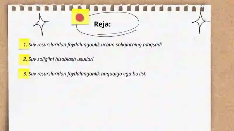 Suv resurslaridan foydalanganlik uchun soliq 2