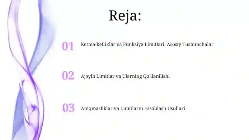 Ketma-ketliklar va Funksiya Limitlari: Asosiy Tushunchalar 2