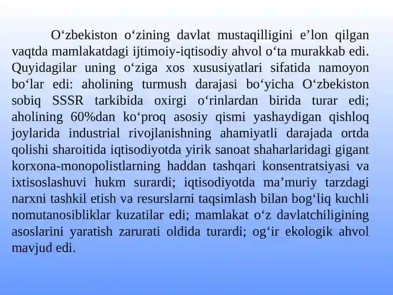 O‘zbekiston Respublikasining tashkil topishi va uning tarixiy ahamiyati 2